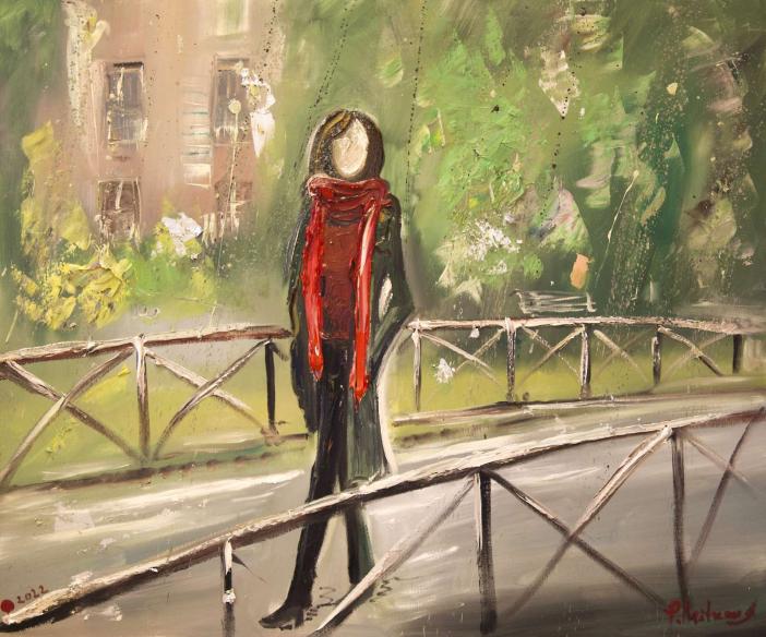 THE WOMAN WITH THE RED SCARF